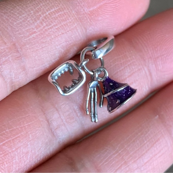 NWOT Halloween Vampire Witch Hat Skeleton Skull Dangle Charm Sterling Silver 925 - Picture 7 of 10